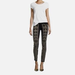 7 for all mankind gold studded black jeans. Size 28. EUC.